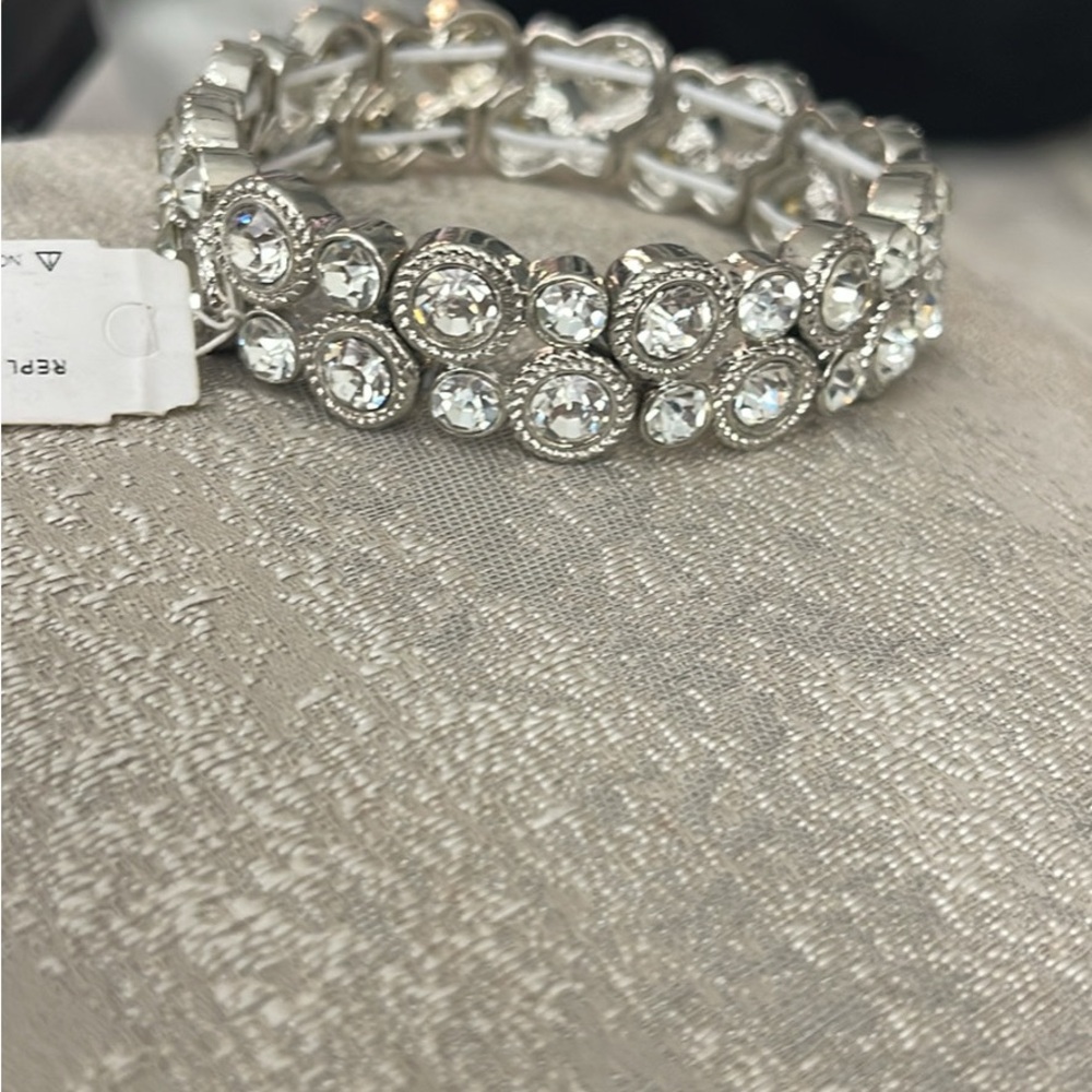 Elegant Silver Crystal Bracelet